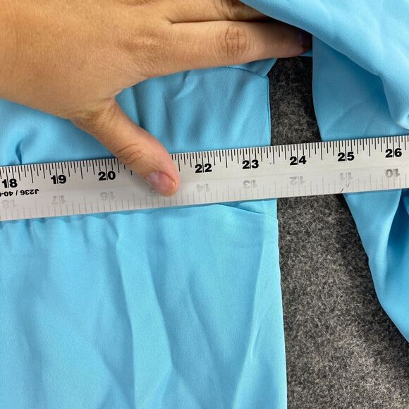 New Alfani Blouse Women 1X Plus Blue Striped Zipper 3/4 Sleeve Round Neck Casual - Picture 8 of 10